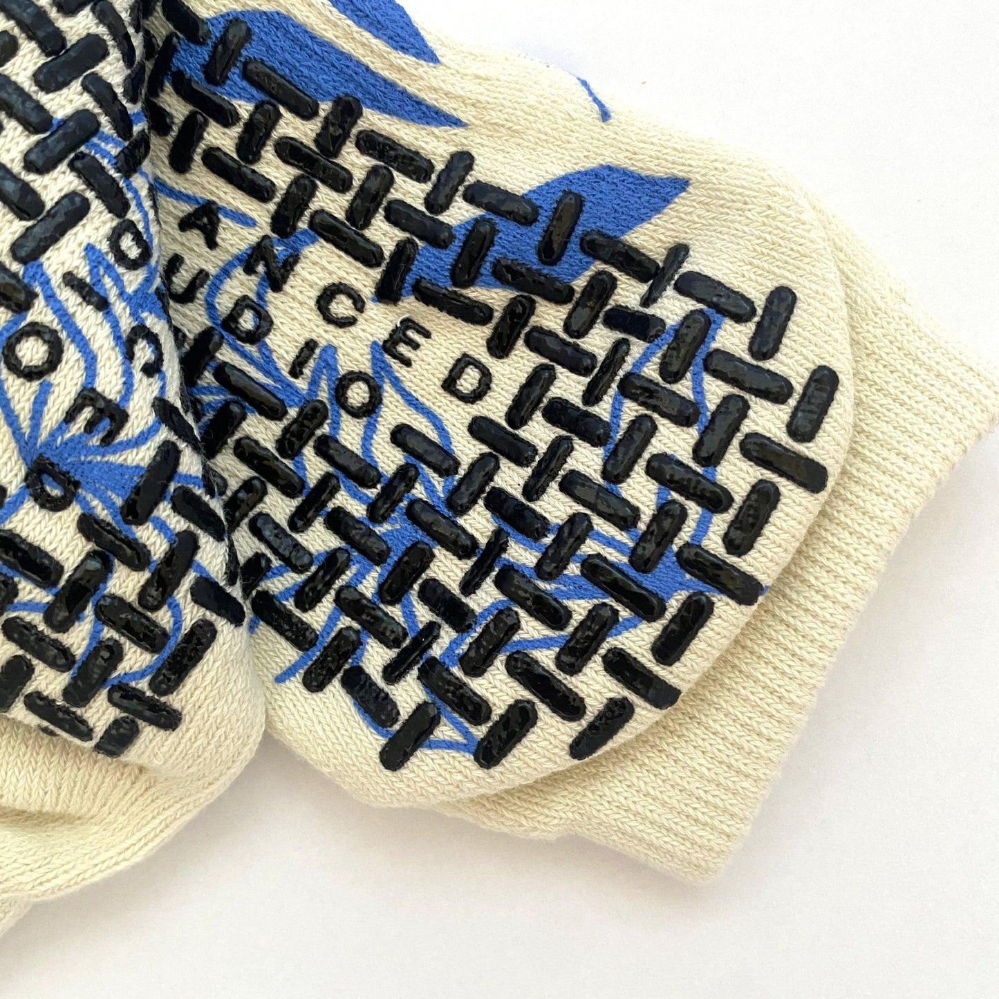 Balanced Studio | Pilates Ankle Anti-slip Grip Socks (Blue Floral)