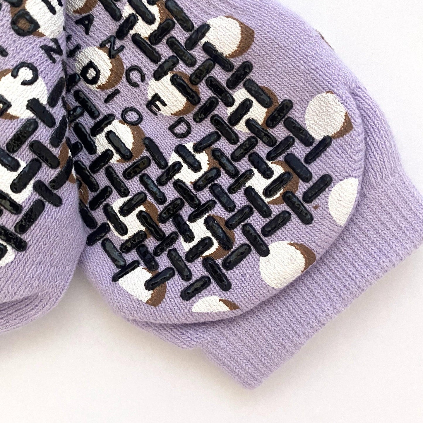 Balanced Studio | Pilates Ankle Anti-slip Grip Socks (Violet Dots)