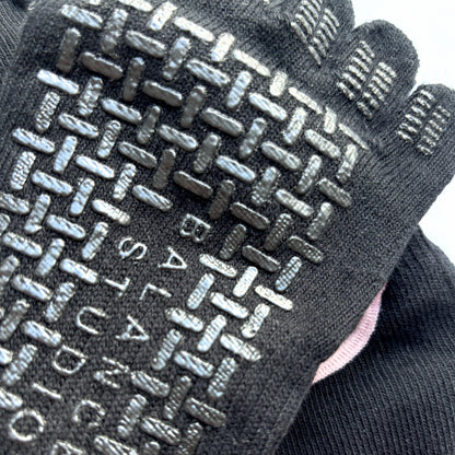 Black Pink Full Toe Ankle Grip Socks