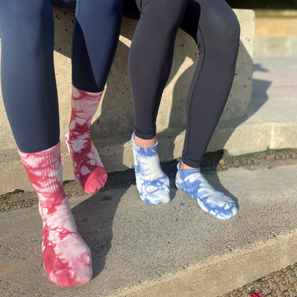 Red Tie-dye Crew Grip Socks