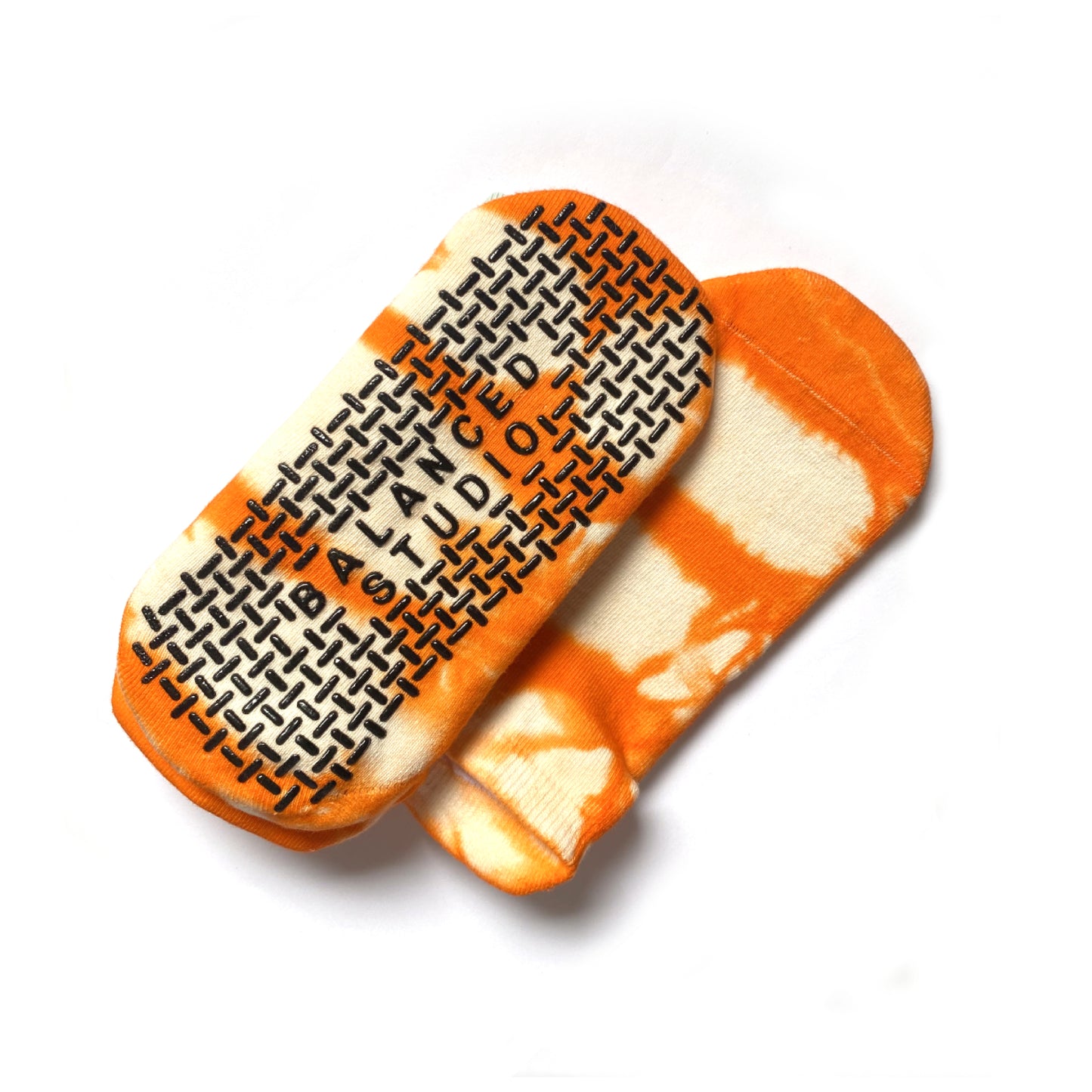 Orange Tie-dye Ankle Grip Socks