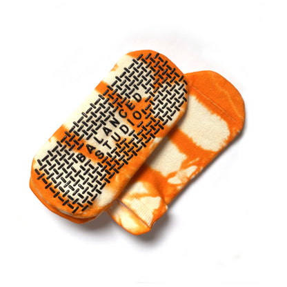 Orange Tie-dye Ankle Grip Socks