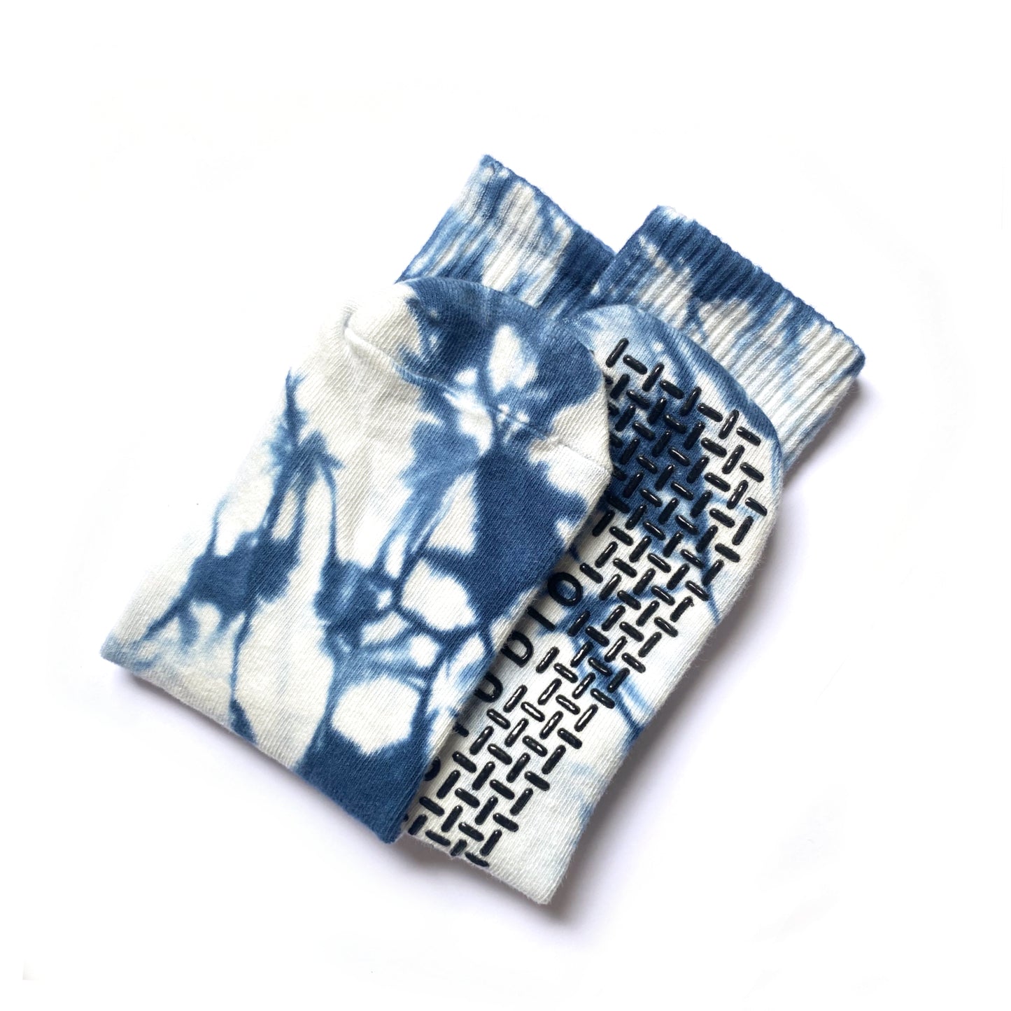 Denim Blue Tie-dye Crew Grip Socks