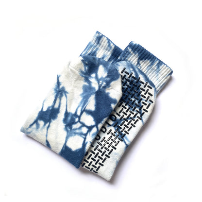 Denim Blue Tie-dye Crew Grip Socks