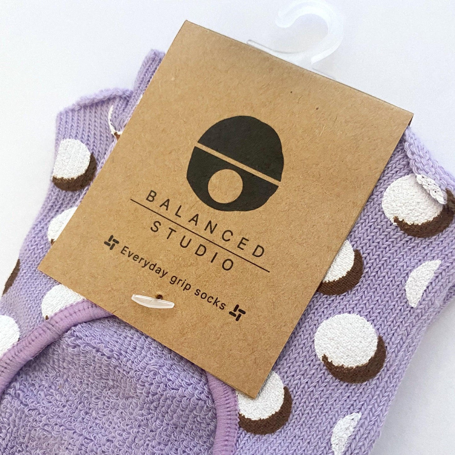 Balanced Studio | Pilates Ankle Anti-slip Grip Socks (Violet Dots)